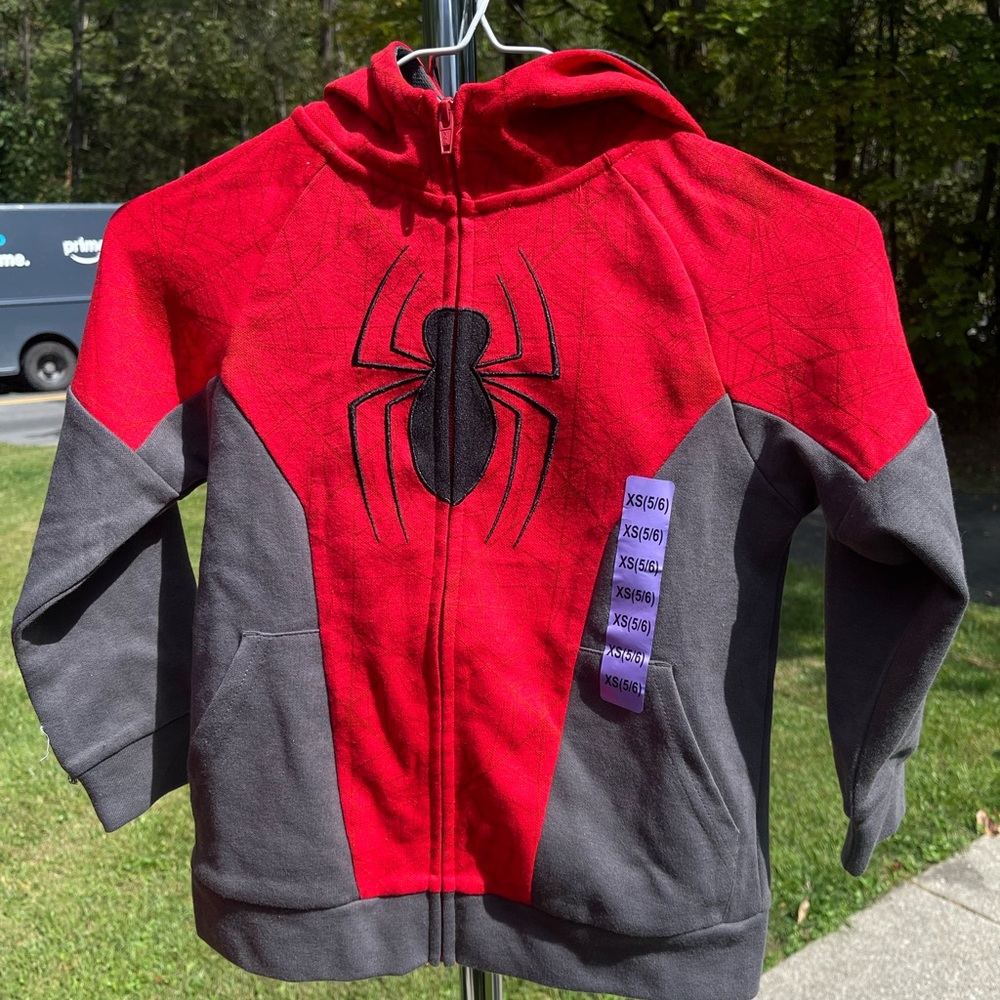 Spiderman Red and Gray Kids Hoodie